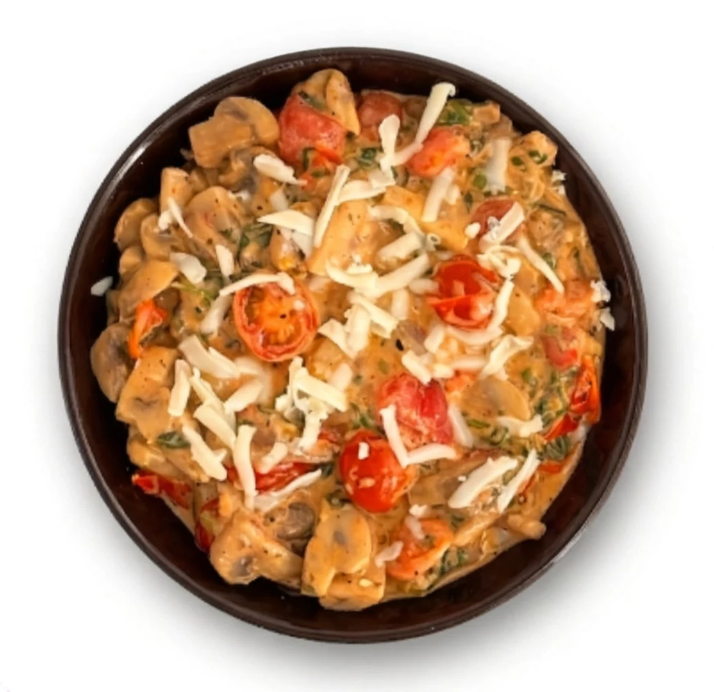 Mushroom, Spinach and Cherry Tomato Skillet at Fresh and Fusion